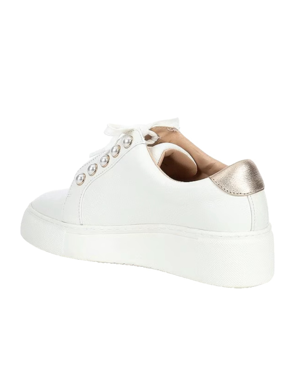 Alex Marie Wrenna Pearl Stud Embellished Leather Platform Sneakers 8.5 M